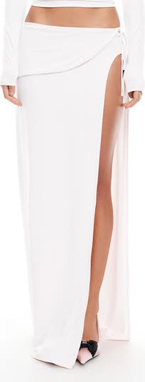 Juliette Asymmetric Foldover Waist Maxi Skirt