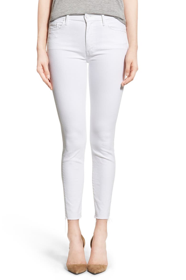 High Rise Fray Ankle Skinny Jeans, Main, color, STAYIN ALIVE
