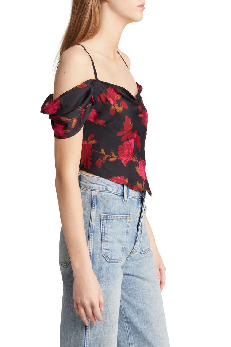 Cassandra Floral Off the Shoulder Blouse, Alternate, color, BLACK COMBO