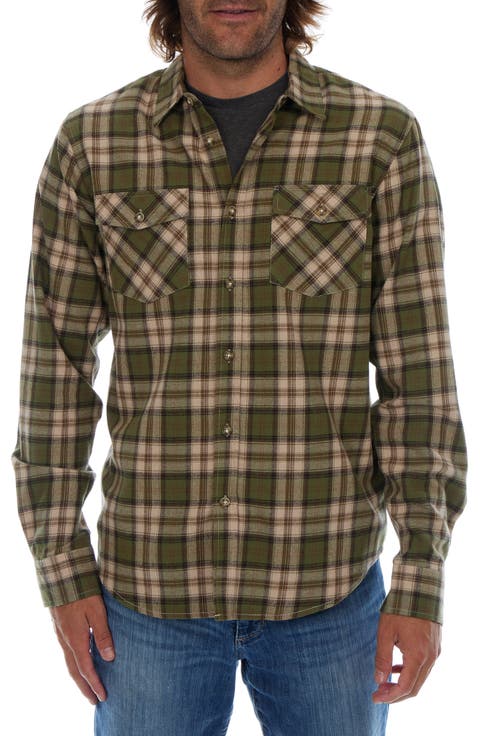 Plaid Flannel Long Sleeve Button-Up Shirt