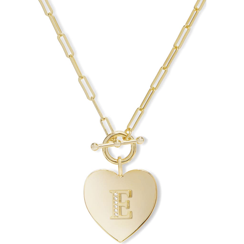 Melinda Maria Love Letters Initial Heart Medallion Necklace In Gold E