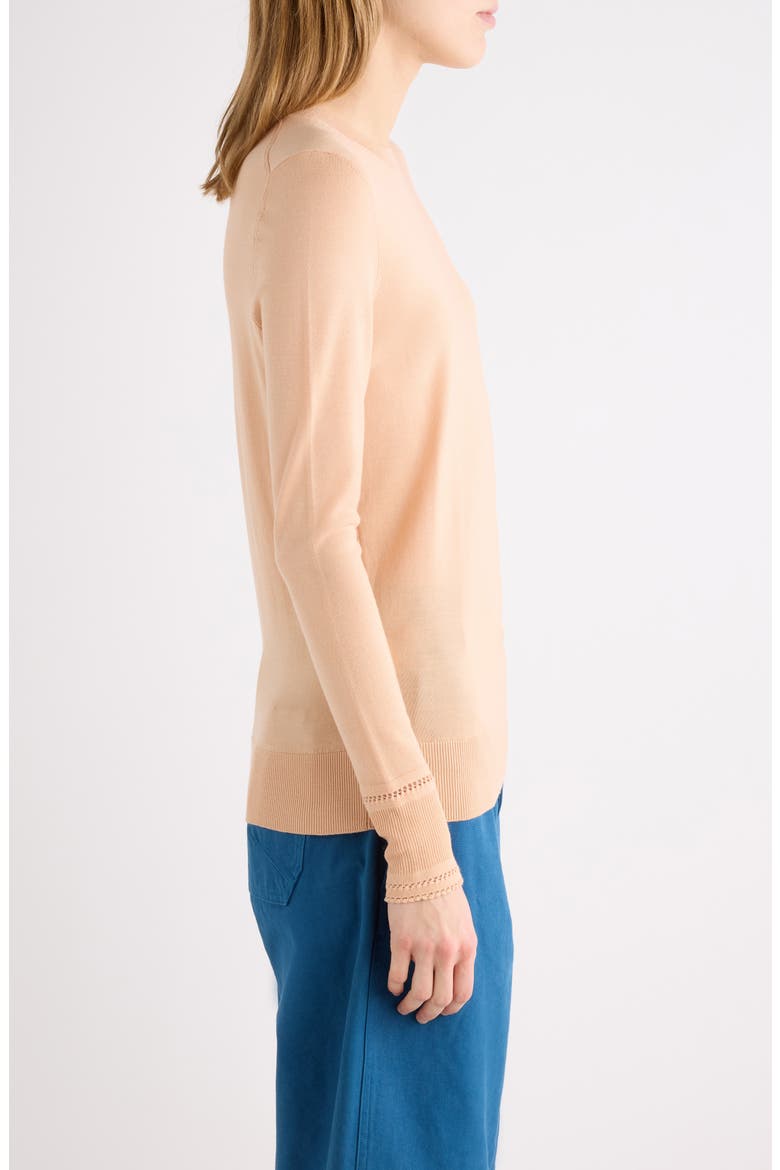 Lace Trim Wool Sweater, Alternate, color, TENDER PEACH
