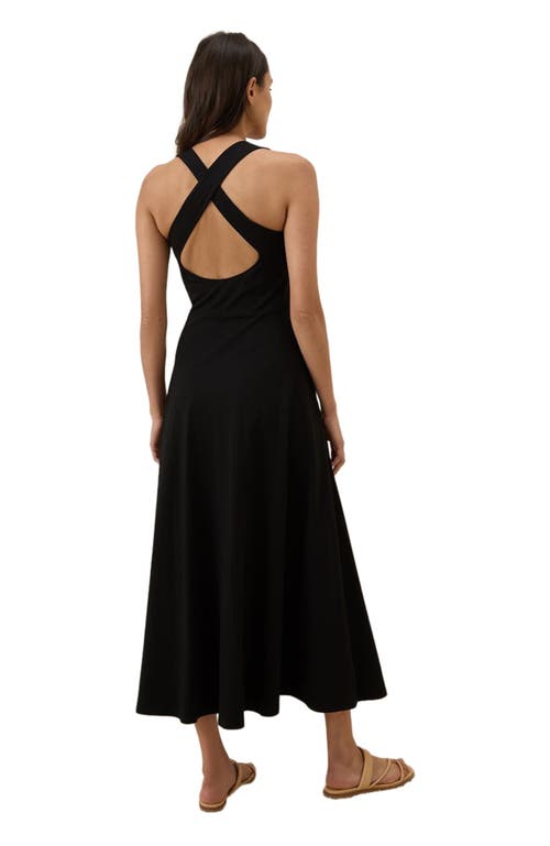 Pact Organic Cotton Fit & Flare Open Back Maxi Dress