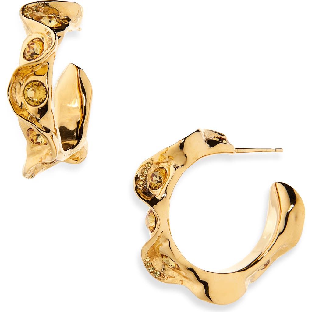 Oscar De La Renta Crystal Nest Hoop Earrings