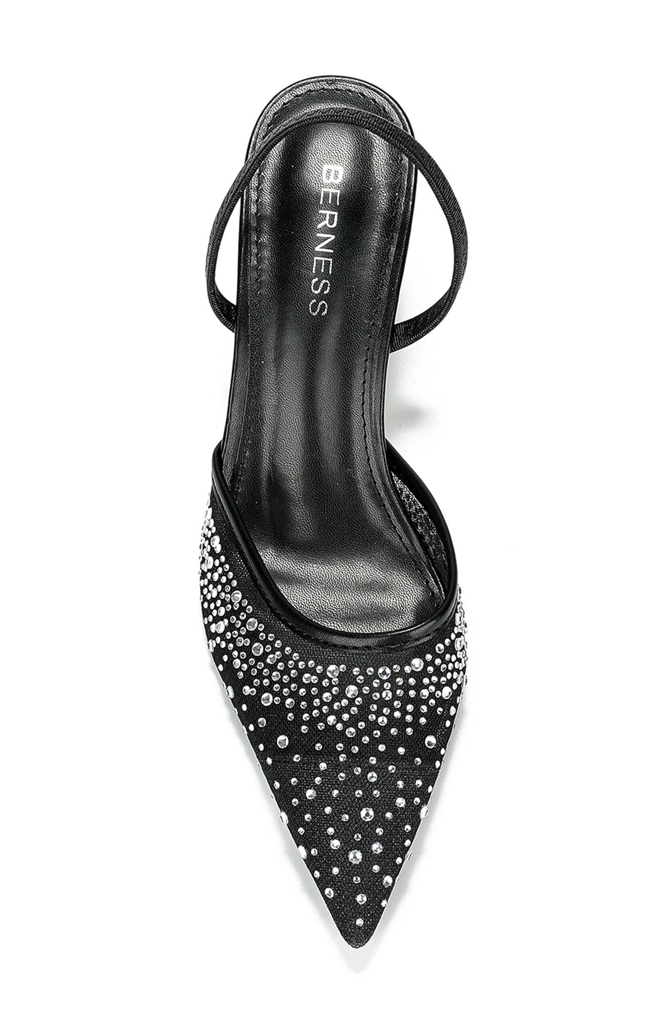 Cara Rhinestone Mesh Pump, Alternate, color, BLACK