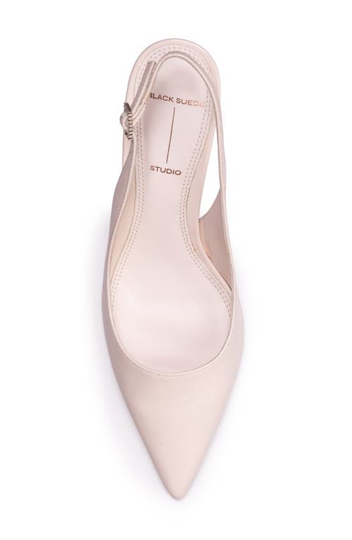 Black Suede Studio Alloy Pointed Toe Slingback Pump In Coconut Patent