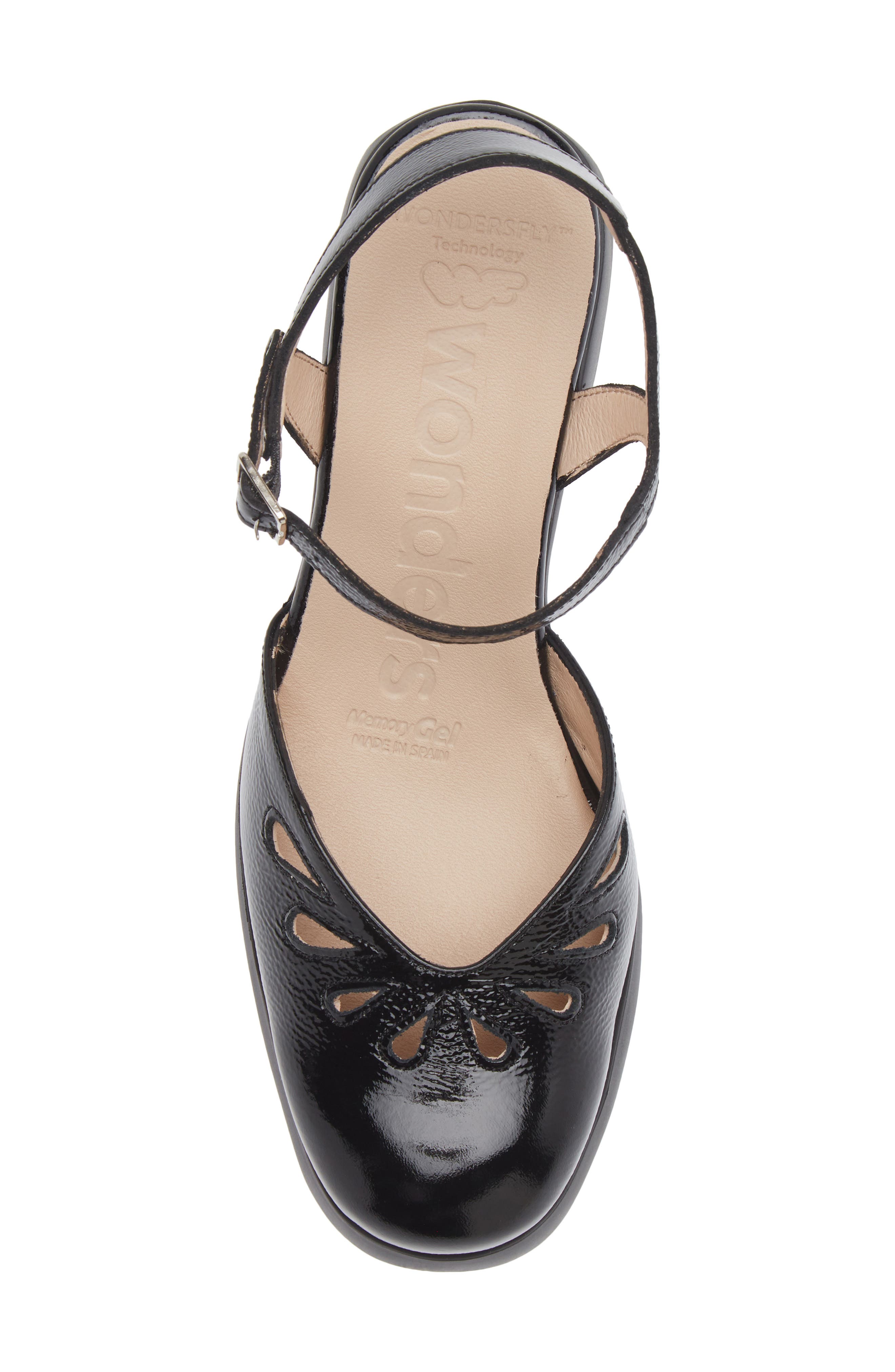 Wonders Ankle Strap Platform Pump, Alternate, color, Lack Black