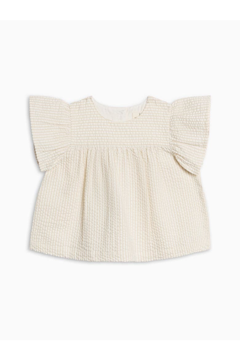 Organic Viv Seesucker Ruffle Top, Main, color, Dune Stripe
