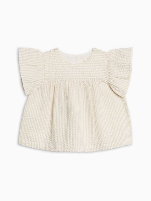 Organic Viv Seesucker Ruffle Top (Baby)