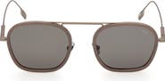 ZEGNA 51mm Polarized Geometric Sunglasses