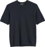 Emporio Armani Short Sleeve Basket Stitch Sweater