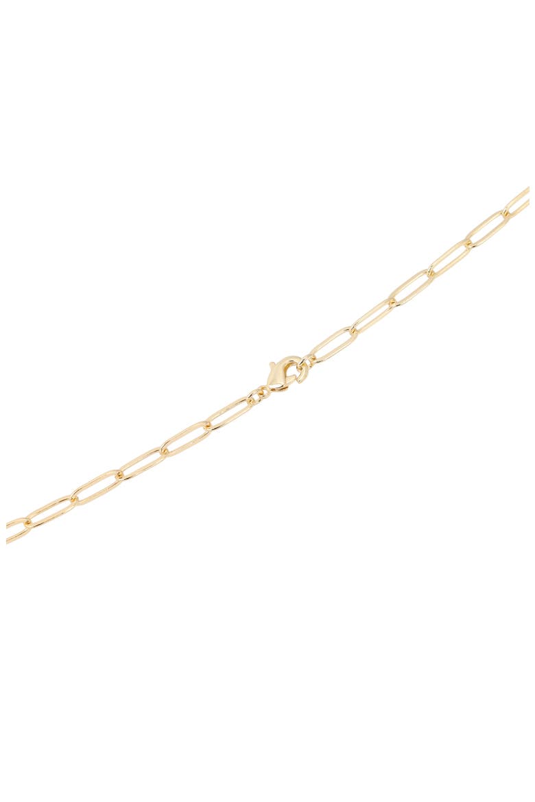 Pavé Paper Clip Chain Toggle Necklace, Alternate, color, GOLD