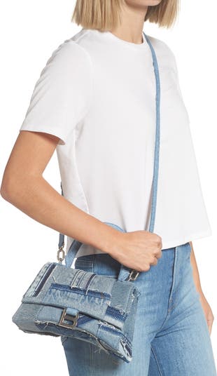 Small Hourglass Leather Top Handle Bag