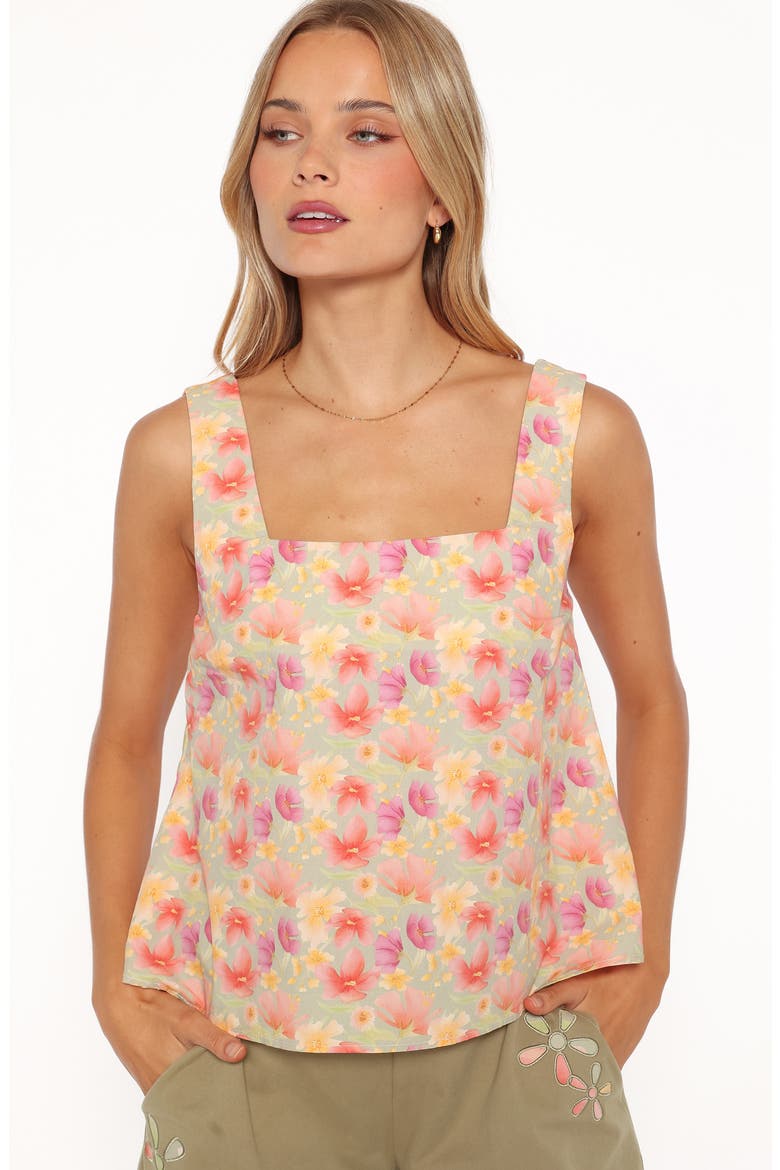 Talyn Button Back Top, Alternate, color, SAGE WILDFLOWER