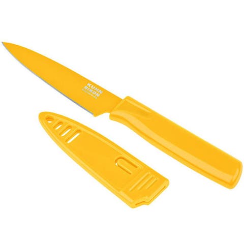 Colori Non-Stick Straight Paring Knife with Safety Sheath, 4 inch