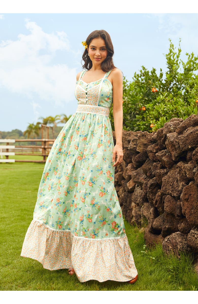 ModCloth Jenny Tiered Maxi Sundress, ModCloth x Gunne Sax, Alternate, color, Unicorn Tapestry