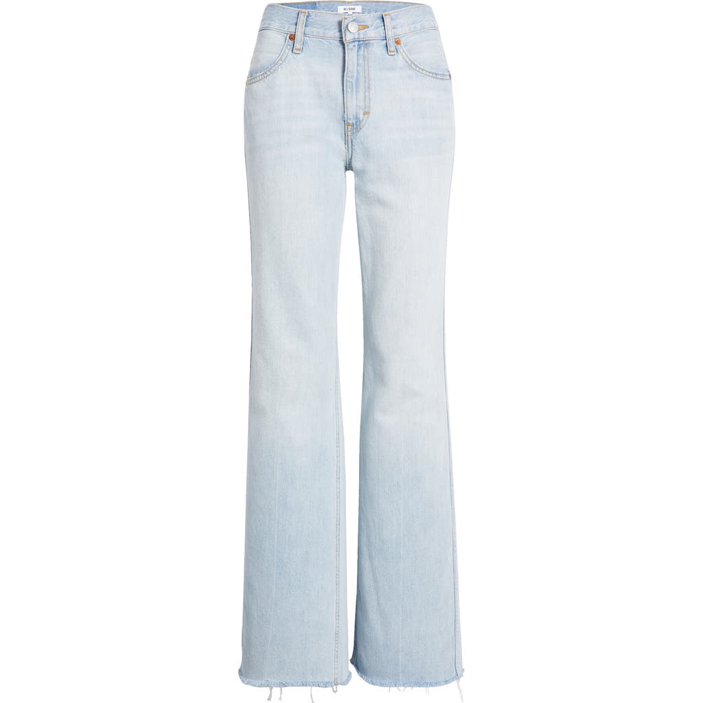 Re/done Mid Rise Wide Leg Crop Jeans Undertow In Big Sur