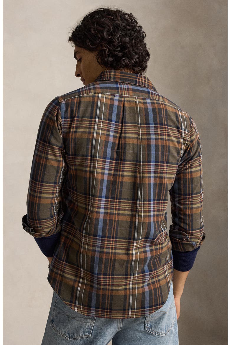 Classic Fit Plaid Oxford Shirt, Alternate, color, GRN/ BROWN