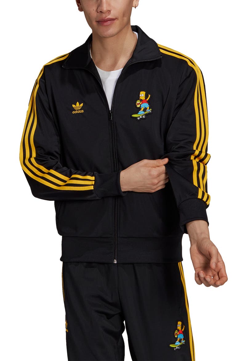 x The Simpsons Firebird Track Jacket, Main, color, BLACK/ SUPERYELLOW