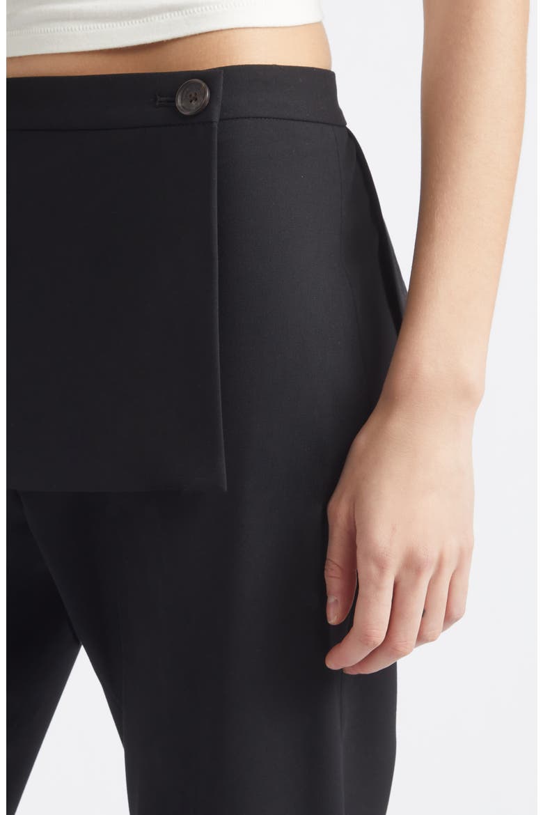 Mulberry Apron Overlay Crop Bootcut Pants, Alternate, color, BLACK