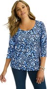 Jessica London Stretch Cotton Scoop Neck Tee