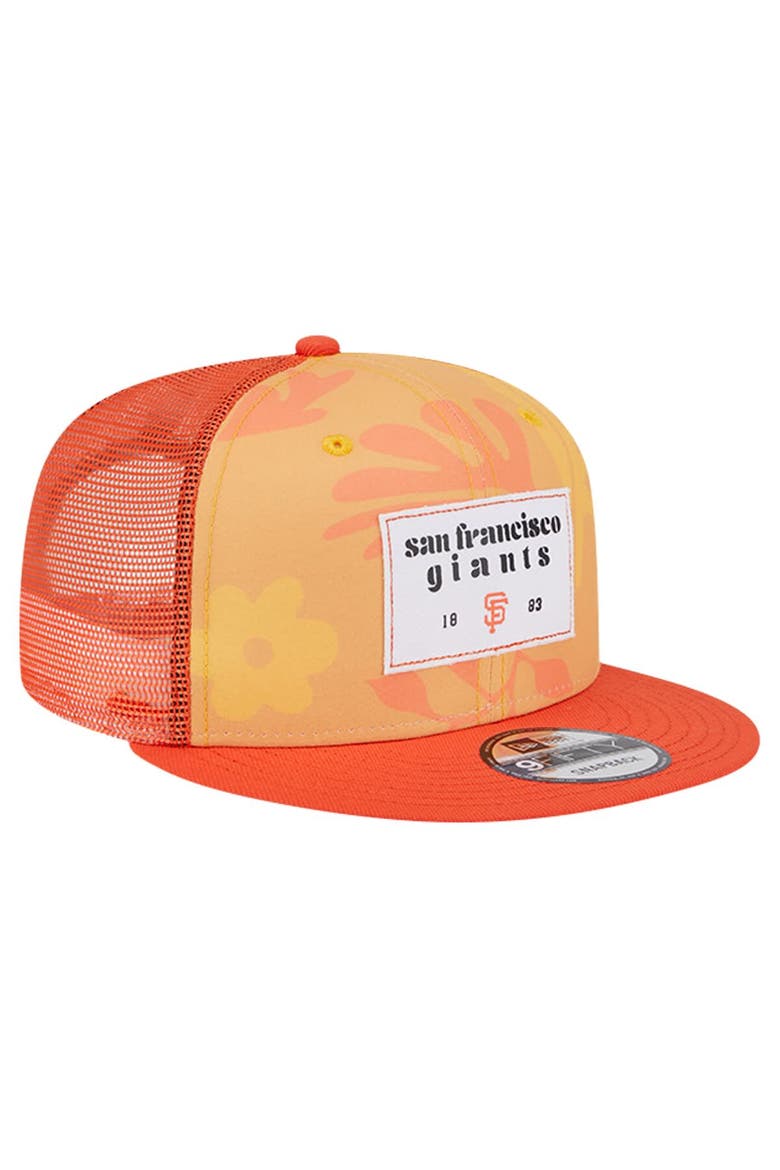 Men's New Era Orange San Francisco Giants Bikini Bottom Trucker 9FIFTY Snapback Hat, Alternate, color, Orange