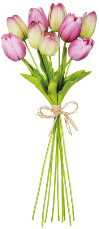 Sullivan's Tulip Bouquet, Purple Faux Floral Stem for Crafting, Weddings, Home and Holiday Decoration, 15 Inch