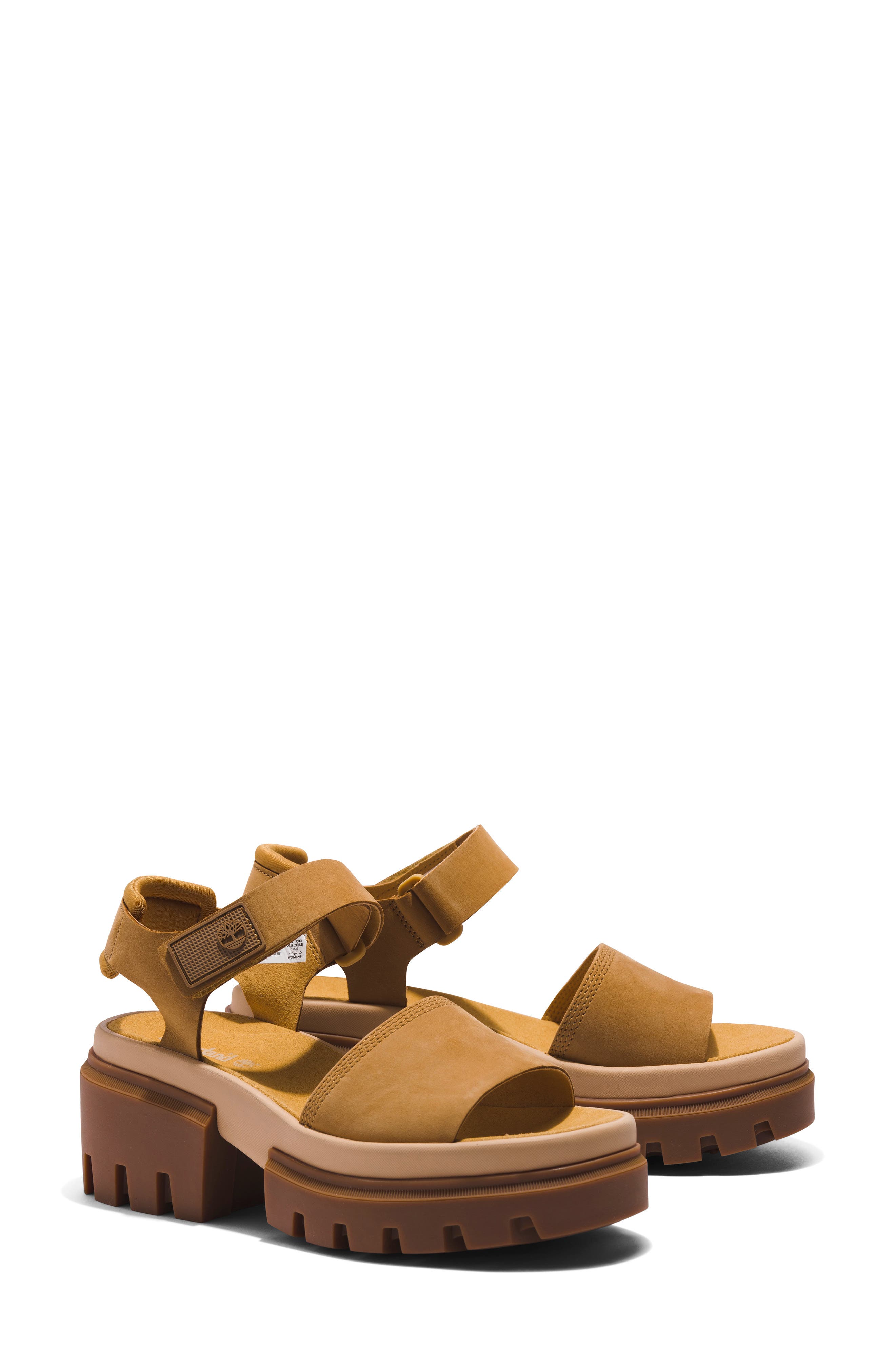Everleigh Platform Sandal, Main, color, WHEAT NUBUCK