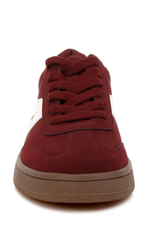 London Rag Zoomer Colorblock Sneaker In Burgundy