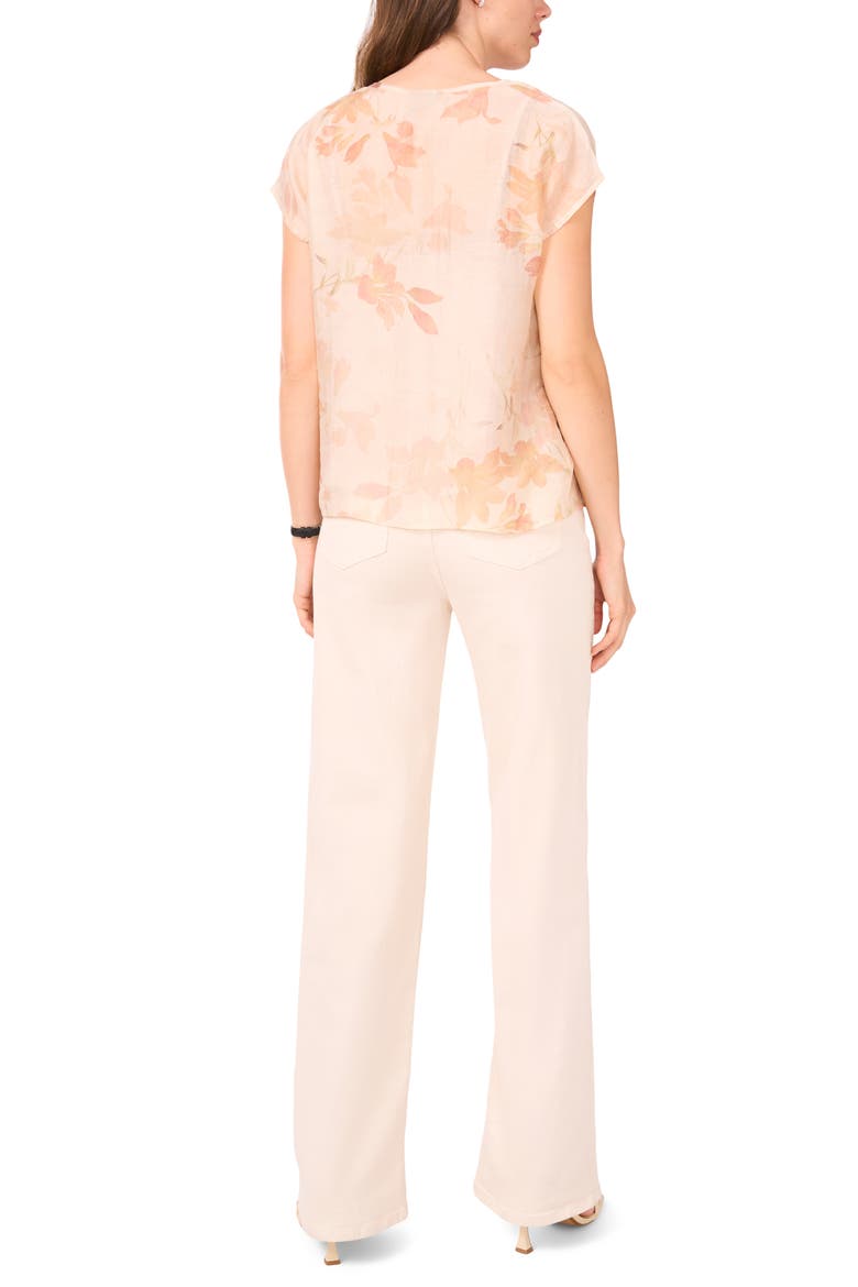 Floral Popover Top, Alternate, color, SILVER PINK