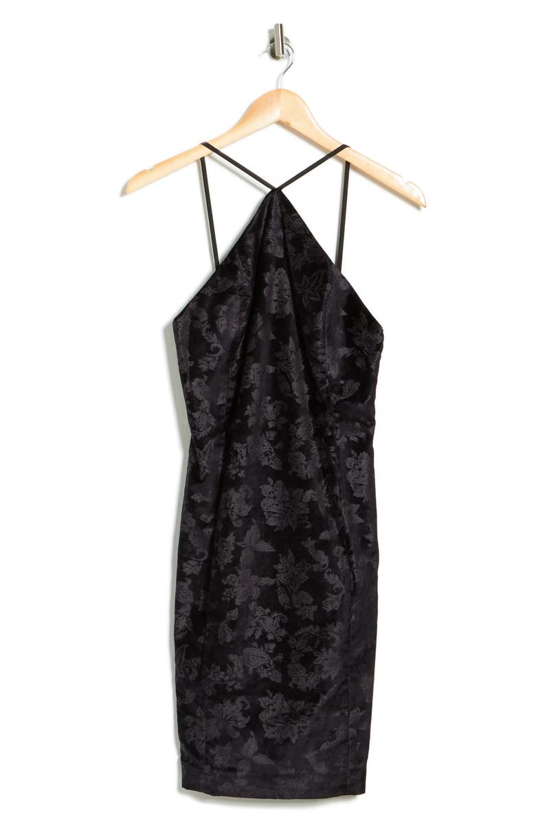 rag & bone Fara Velvet Burnout Halter Dress, Alternate, color, Blkretrofl
