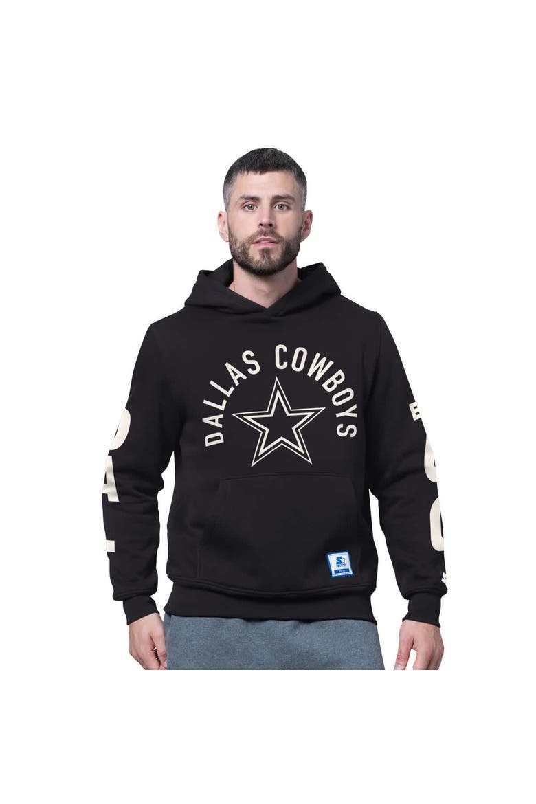 Men's Starter Black Dallas Cowboys Handoff Fleece Hoodie Sweatshirt, Main, color, Black