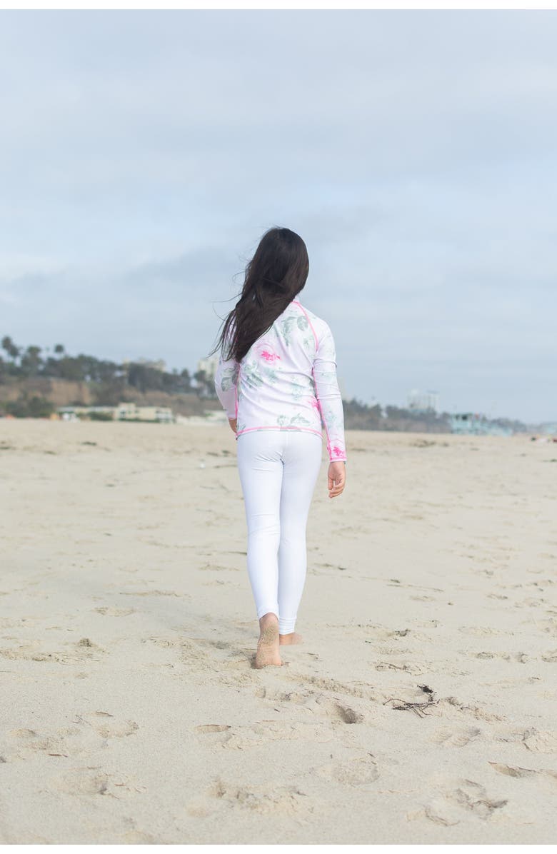 TUTUBLUE Girls' Swim Leggings - UPF 50+, Alternate, color, Solid Bright White