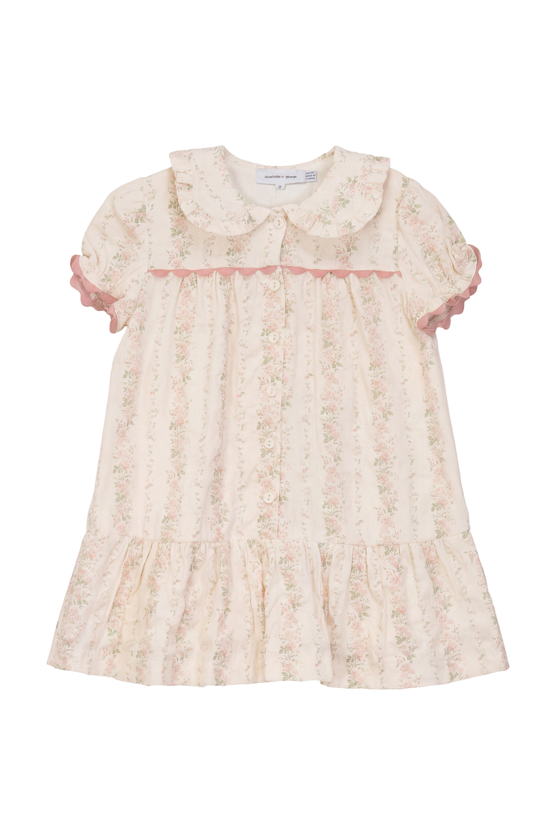 Stripe Floral Print Dress, Main, color, Pink
