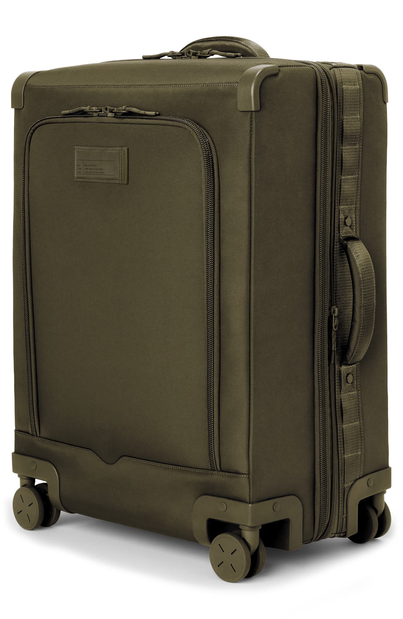 Dagne Dover Sydney Checked Rolling Luggage, Alternate, color, Dark Moss