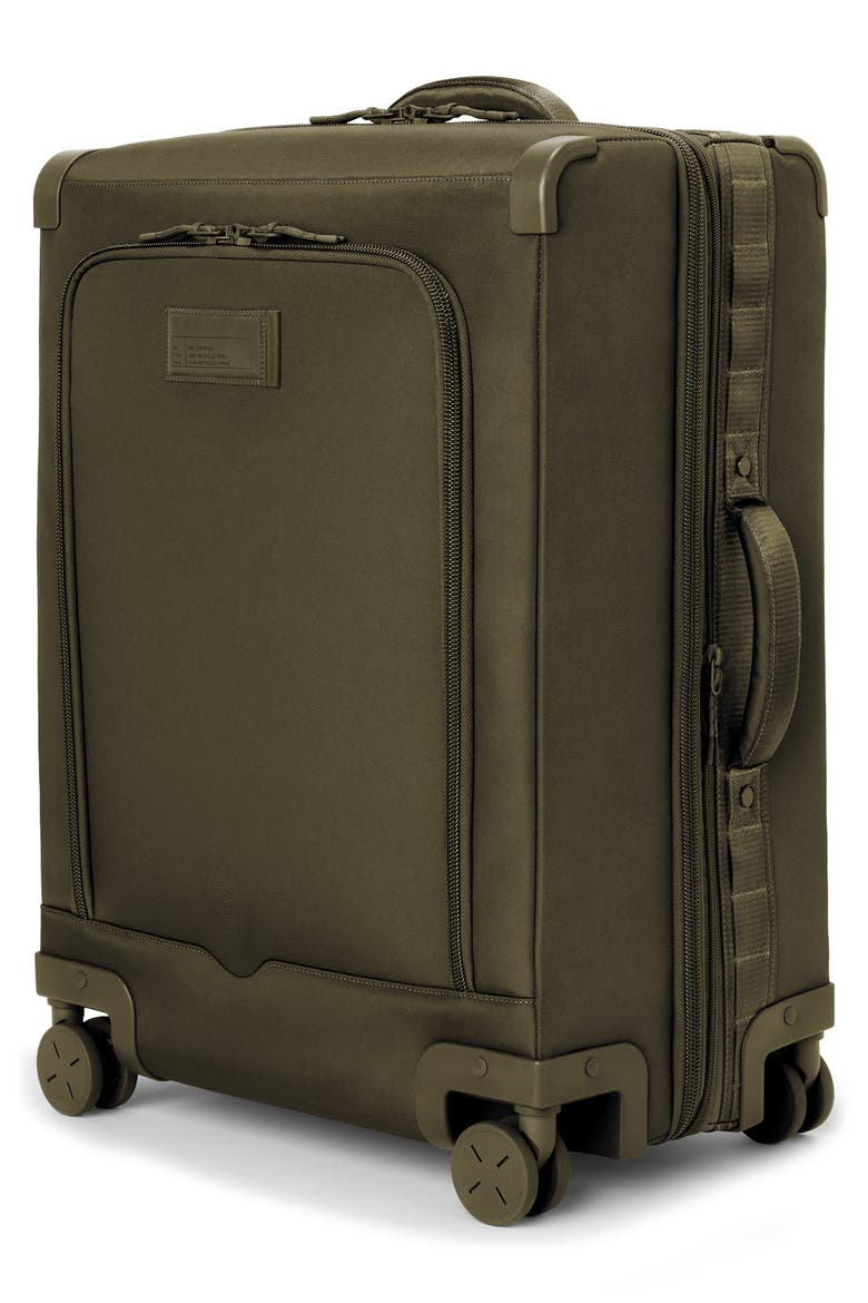 Sydney Checked Rolling Luggage, Alternate, color, DARK MOSS