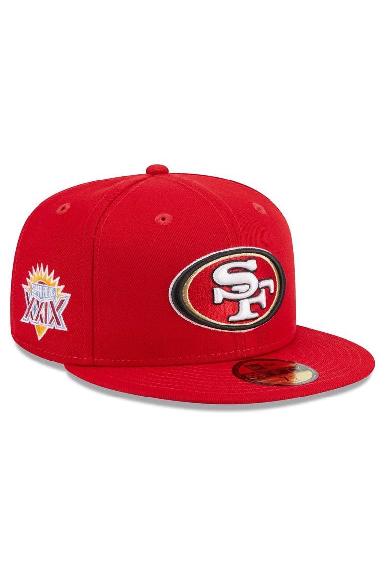 Men's New Era Scarlet San Francisco 49ers  Main Patch 59FIFTY Fitted Hat, Main, color, Scarlet
