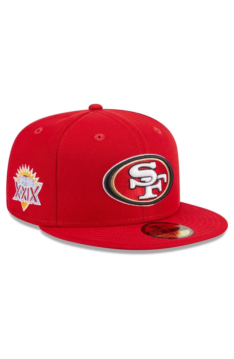 New Era Men's New Era Scarlet San Francisco 49ers Main Patch 59FIFTY Fitted Hat, Main, color, Scarlet