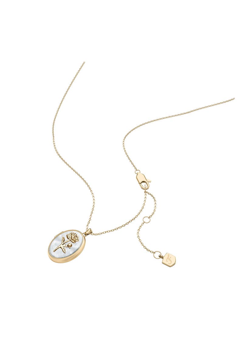 Sutton Mother of Pearl Locket Pendant Necklace, Alternate, color, GOLD