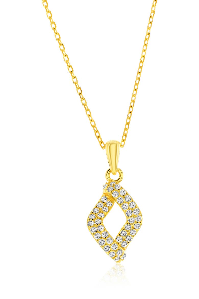 Pavé Cubic Zirconia Marquise Stud Earrings & Pendant Necklace Set, Alternate, color, GOLD