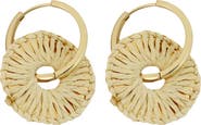 Panacea Rattan Wrapped Hoop Earrings