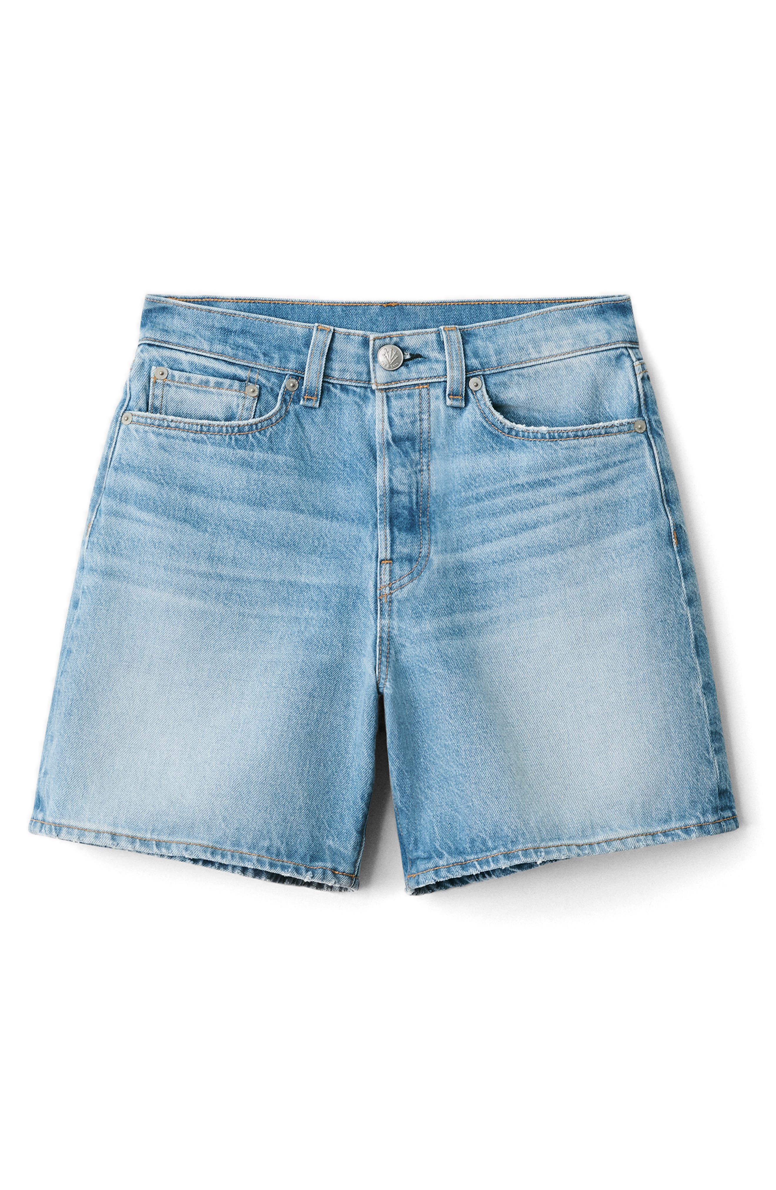 Maya High Waist Raw Hem Denim Shorts - image 2