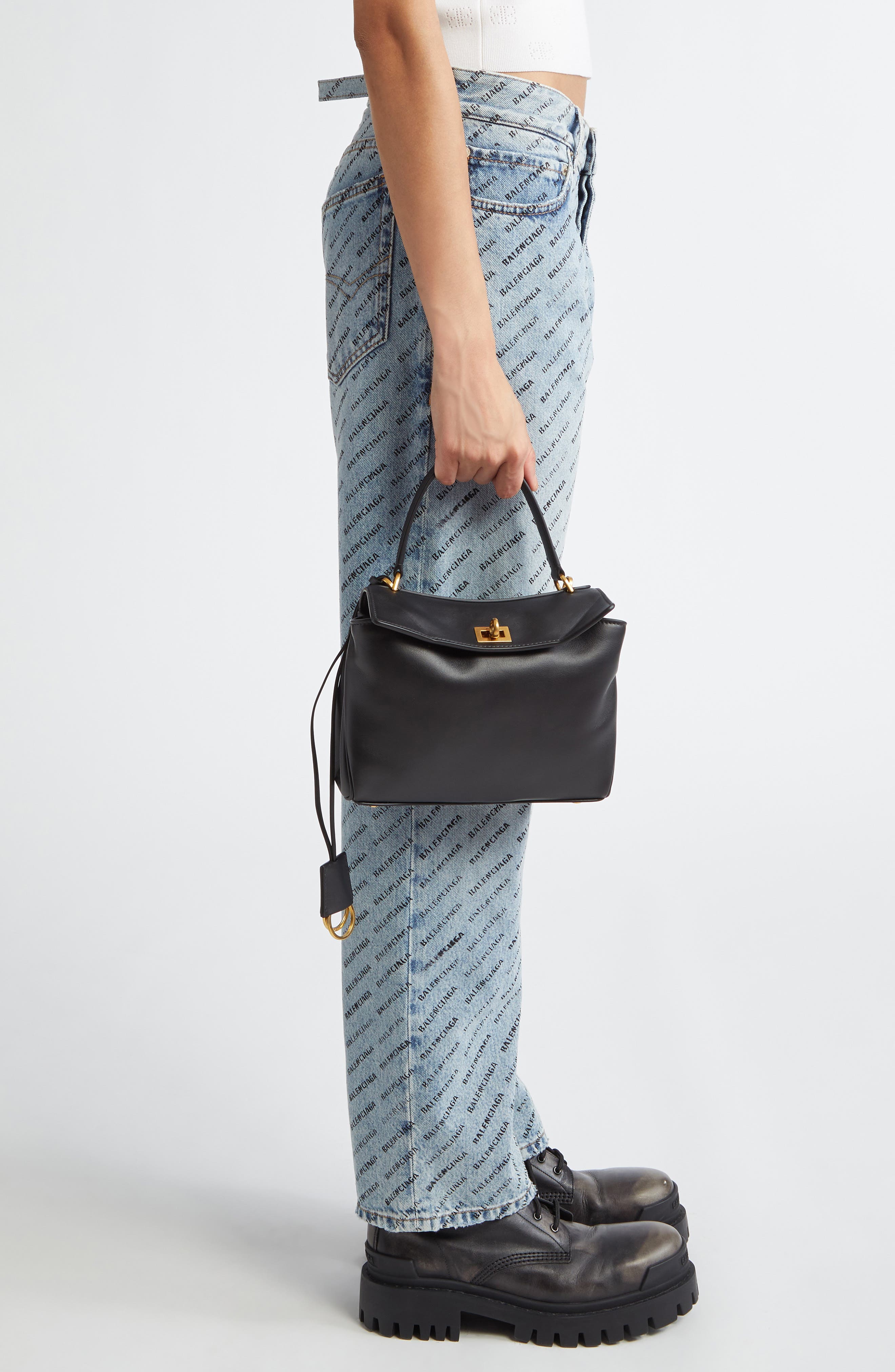 Balenciaga Leopolda Satin Shoulder Bag, Alternate, color, 