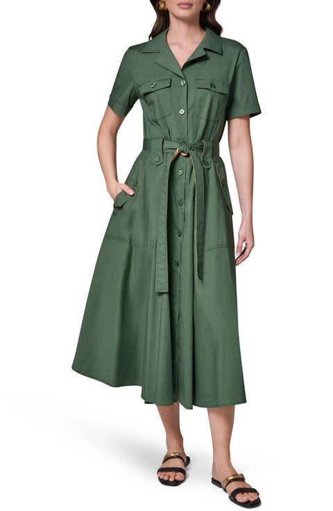 Short Sleeve Stretch Cotton Shirtdress
