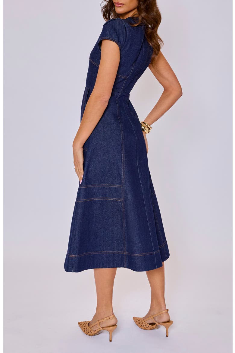 Margot Denim Midi Dress, Alternate, color, DARK DENIM