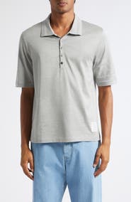 Thom Browne 4-Bar Cotton Jersey Polo