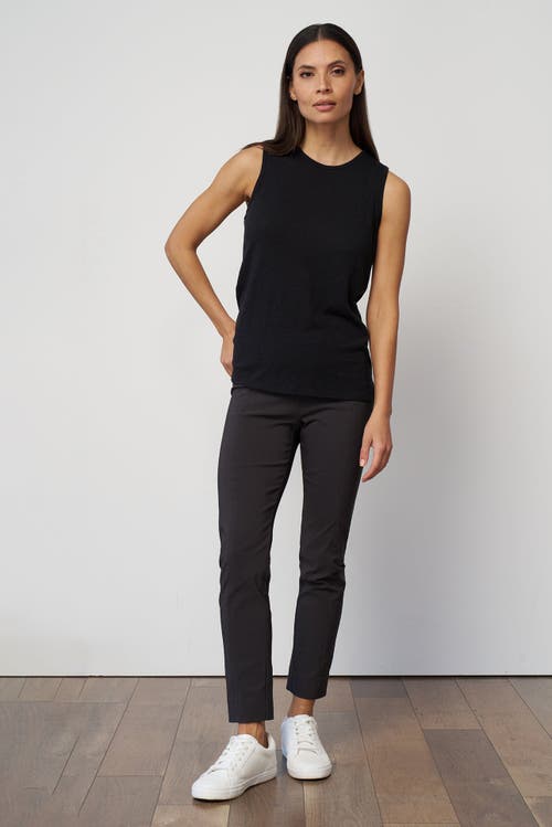 Franne Golde Slub Jersey Sleeveless Crewneck Tee