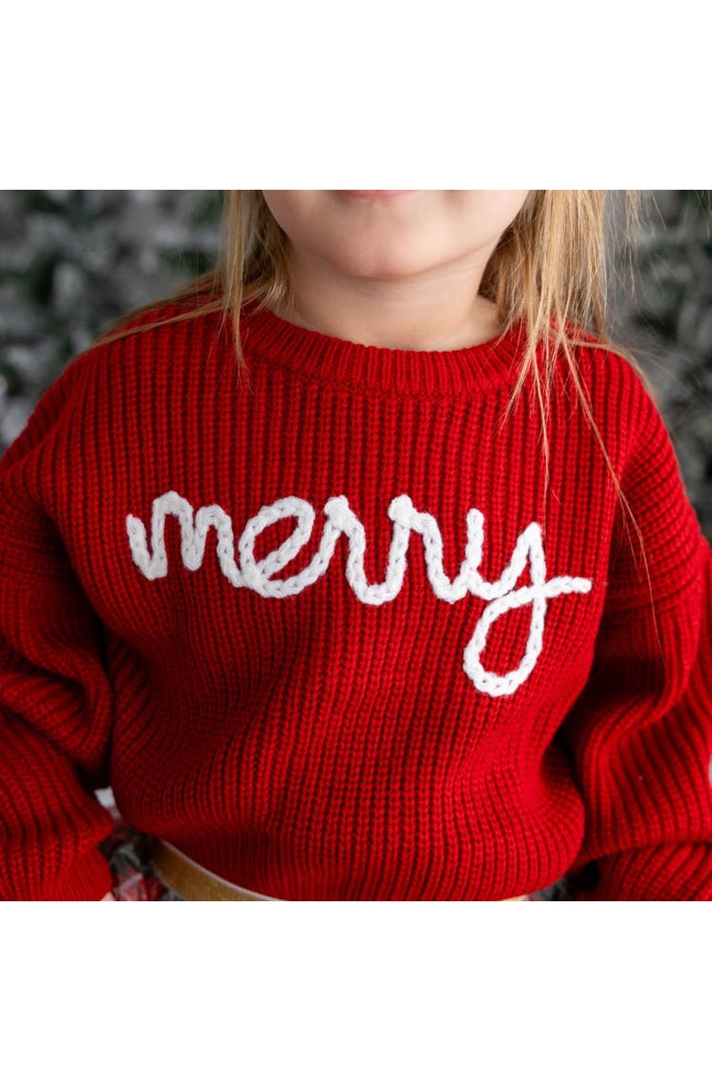 Sweet Wink Merry Christmas Yarn Knit Sweater, Alternate, color, 
