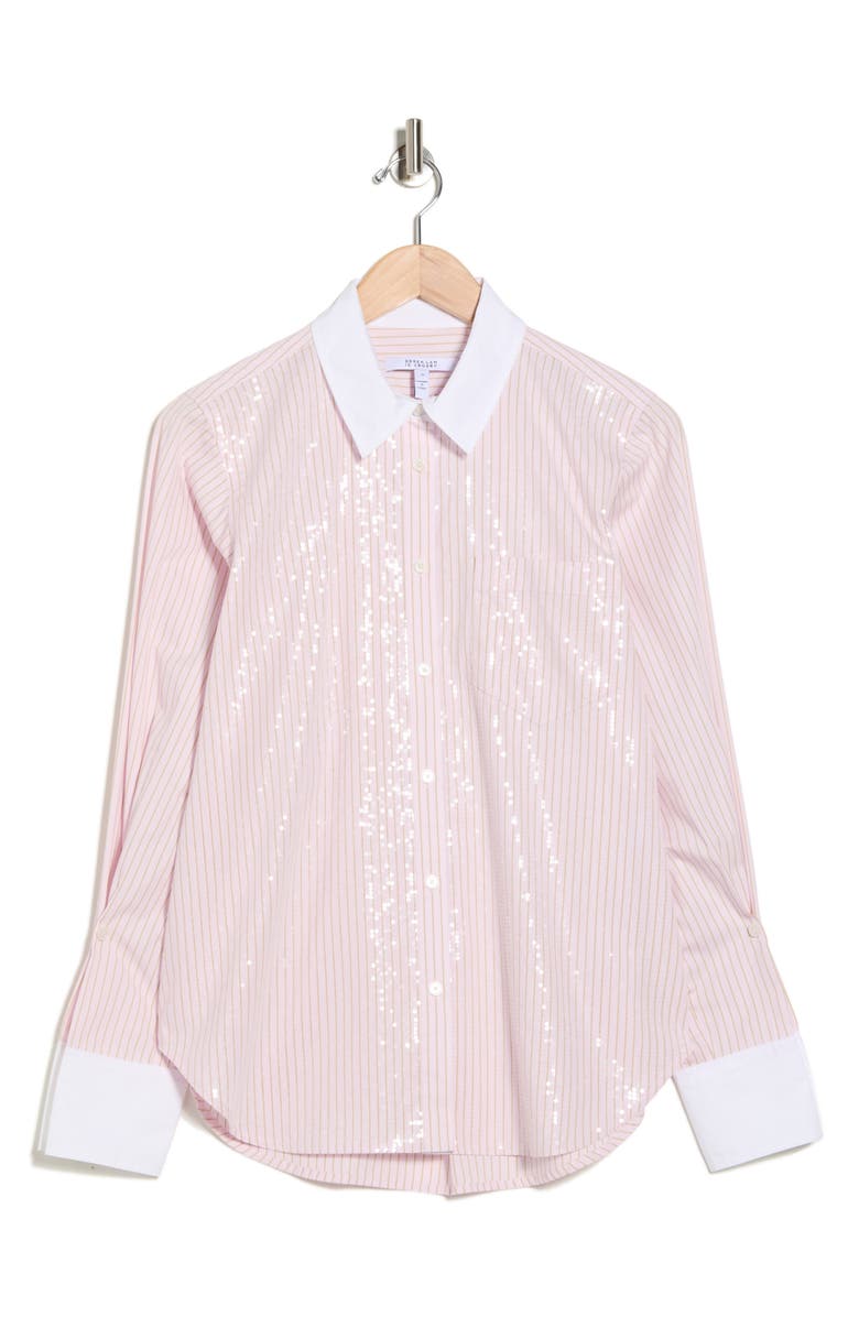Derek Lam 10 Crosby Wesley Sequin Embellished Button-Up Shirt, Alternate, color, Primrose/ Oregano