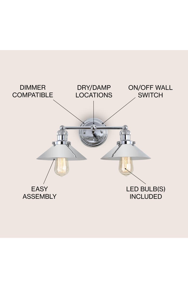 JONATHAN Y July 2-light Metal Vanity Light, Alternate, color, Chrome